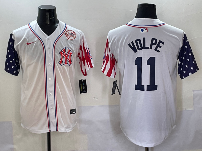 Men 2025  MLB New York Yankees #11 Volpe white jersey style 2